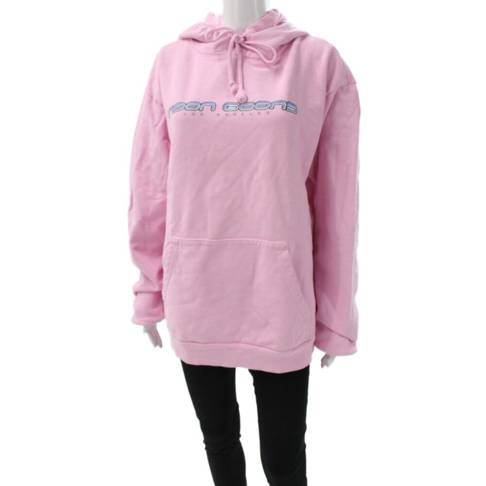 Noon Goons Unisex Pink Pullover Hoodie Graphic Print 100% Cotton Size M